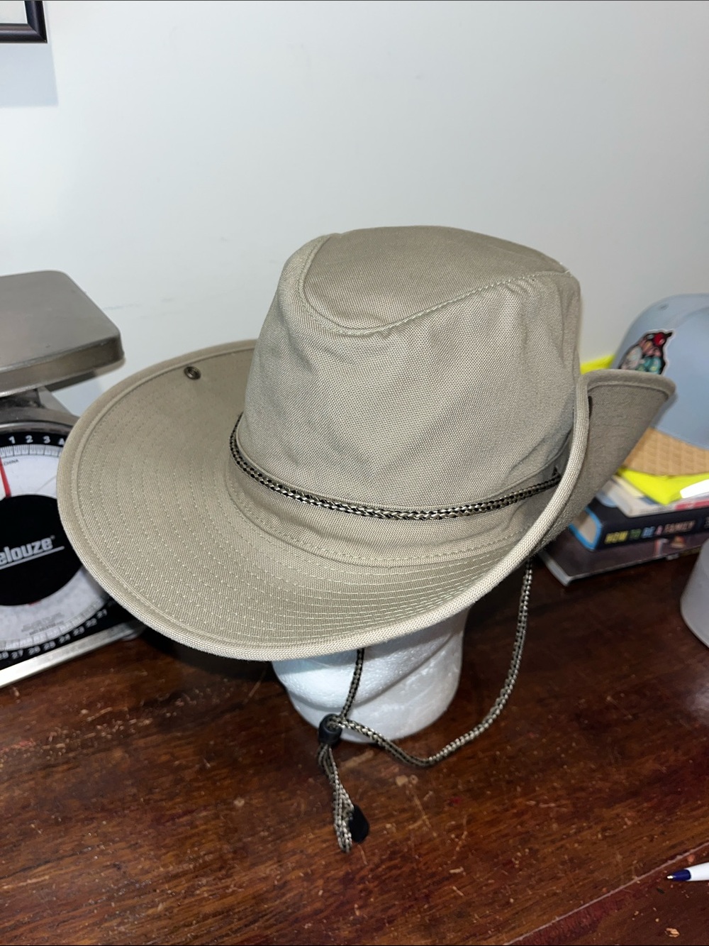 Vintage REI Boonie Hat Khaki Tan Cotton Canvas Wide Brim Sun Bucket Hat Mens M